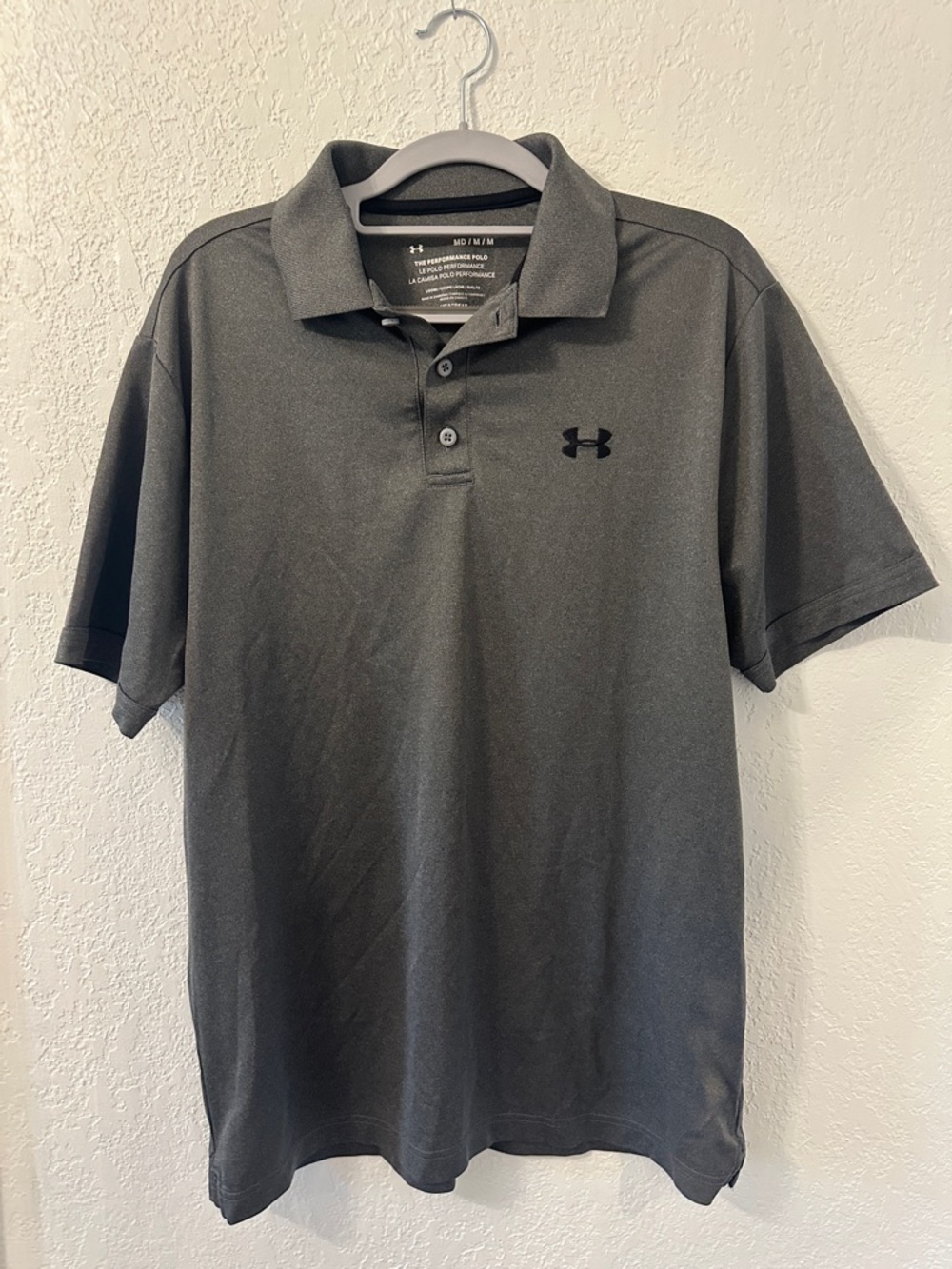 Under Armour Charcoal Gray Performance Polo